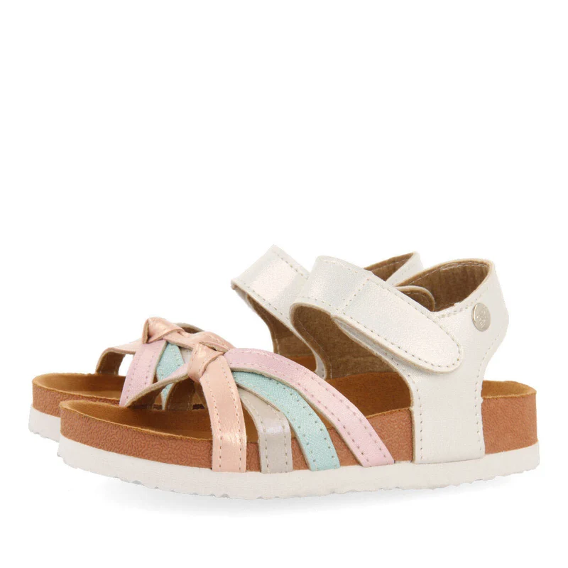Dembeni girls multicoloured footbed sandals with colourful straps