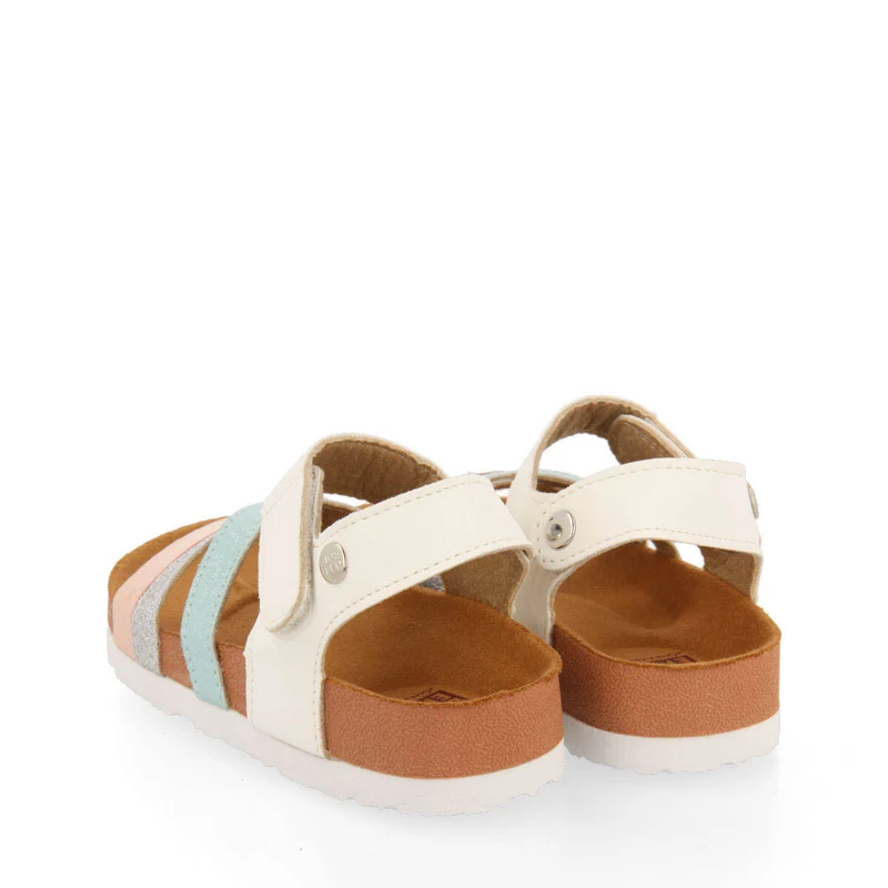 Piuma girls multicoloured footbed sandals with colourful straps