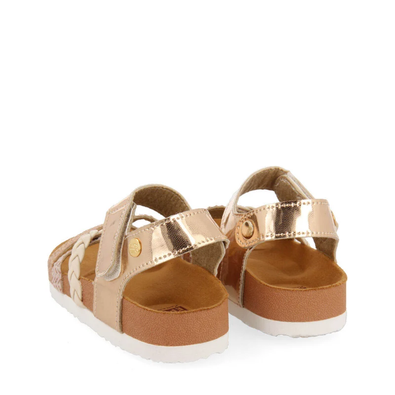 Thoity girls gold footbed sandals with straps