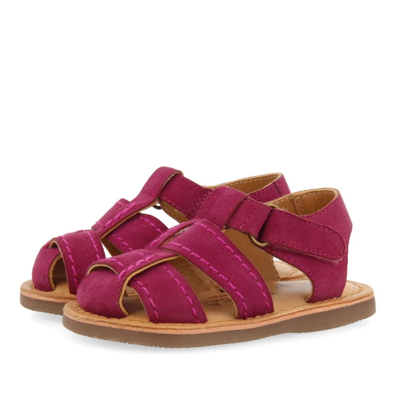 Cabixi boys fuchsia leather strappy sandals