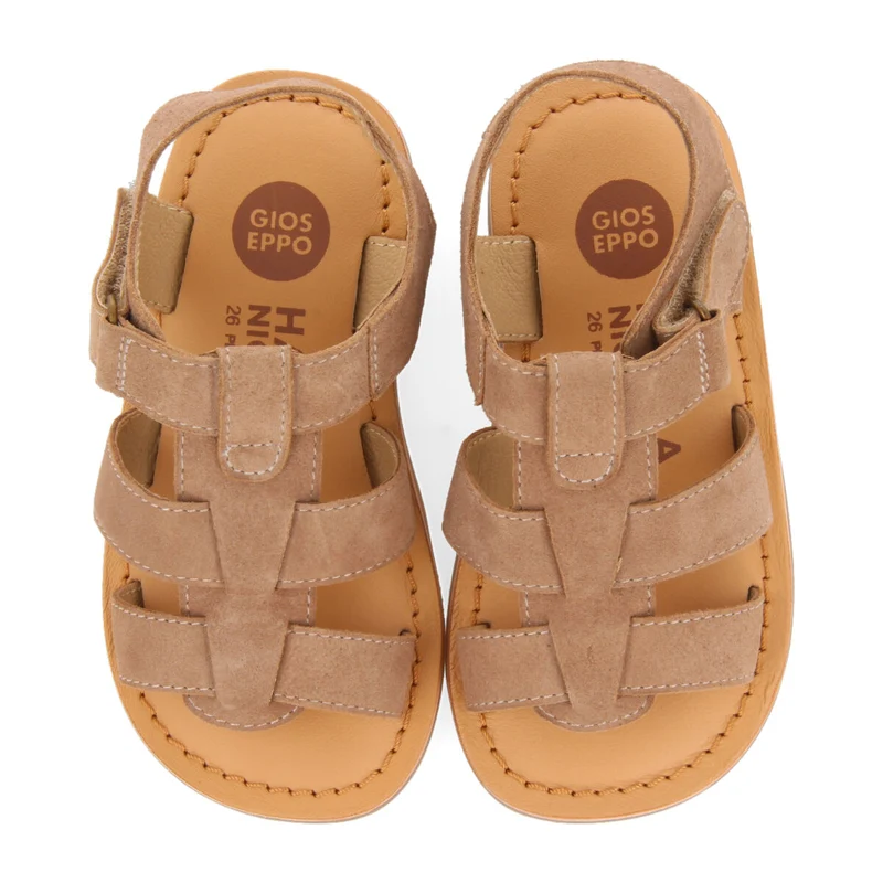 Anaco boys taupe leather strappy sandals