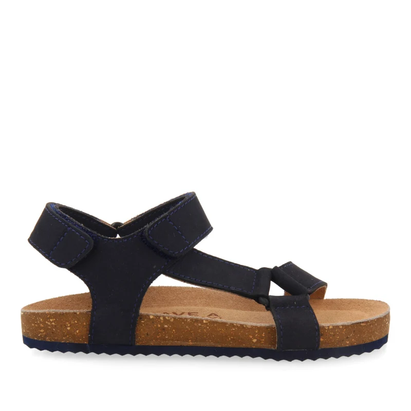 Coamo boys navy blue leather sandals with anatomical inner soles