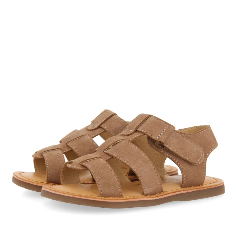 Anaco boys taupe leather strappy sandals