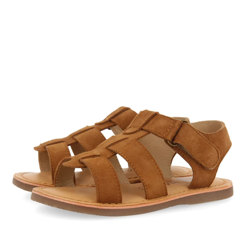 Anaco boys tan leather strappy sandals