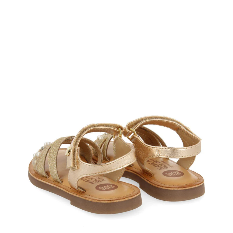 Jandira girls multicoloured jute sandals withearls and glitter