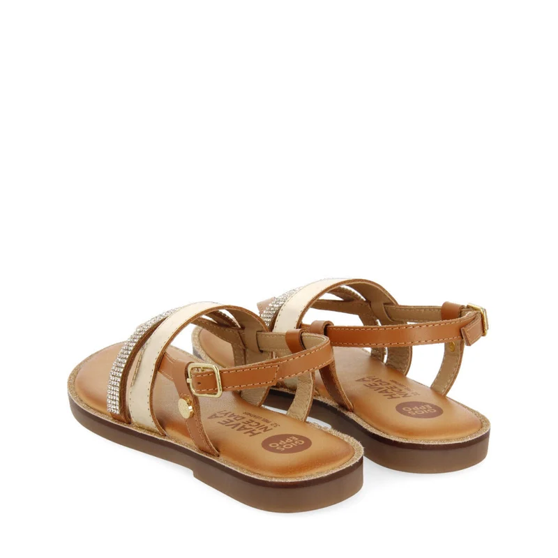 Loiza girls gold leather sandals