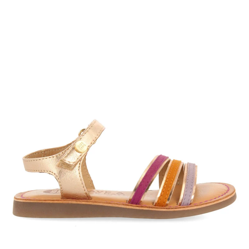 Angeja girls rose gold sandals with metalliciping