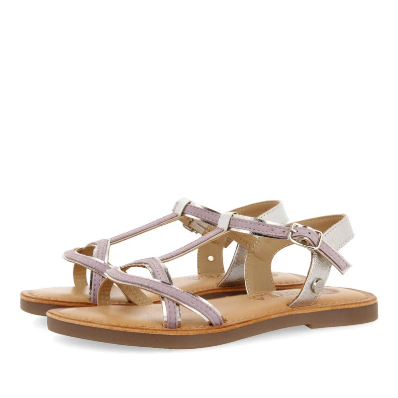 Cleurie girls lilac sandals with metalliciping