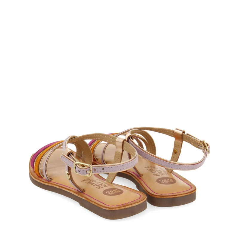 Aranc girls lilac sandals with metalliciping