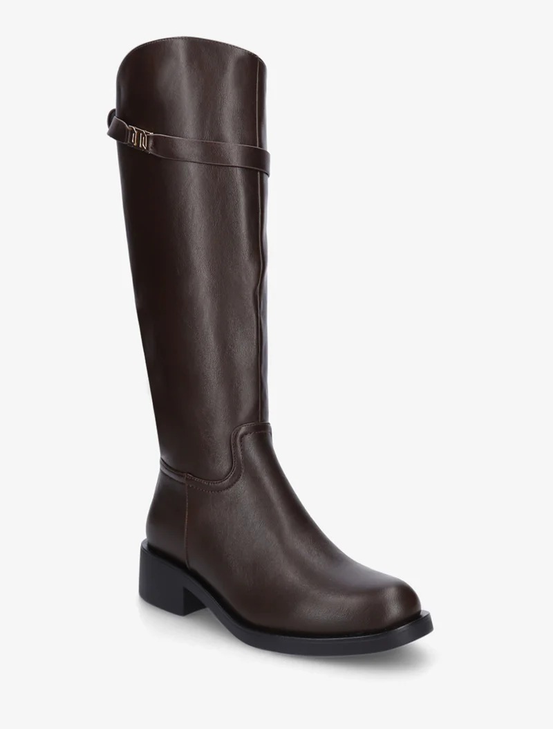 Bottes en simili à lannière décorative - Marron