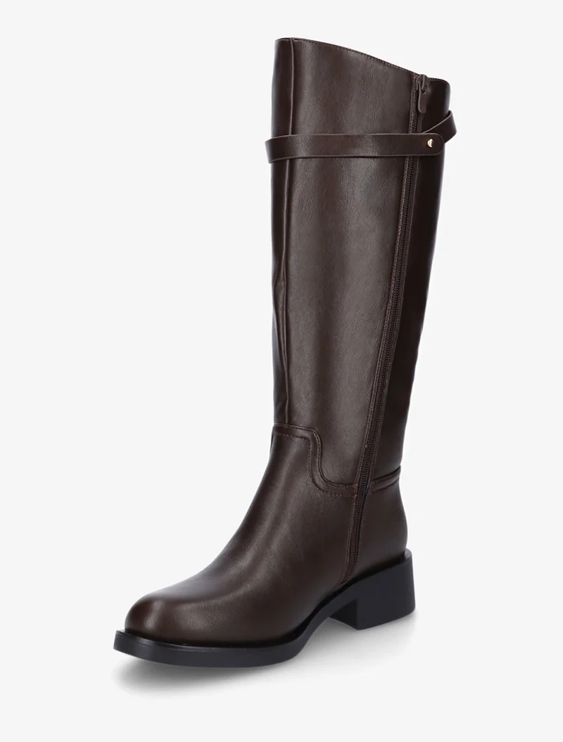 Bottes en simili à lannière décorative - Marron