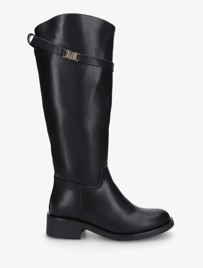 Bottes en simili à lannière décorative - Noir