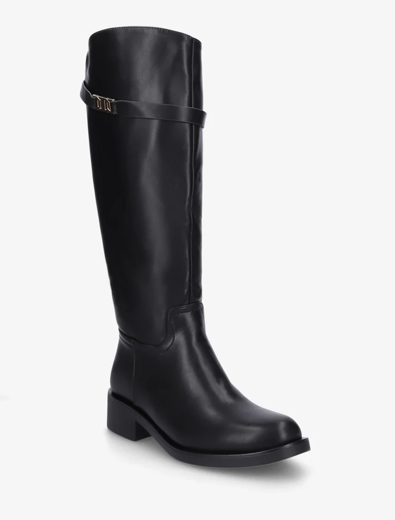 Bottes en simili à lannière décorative - Noir