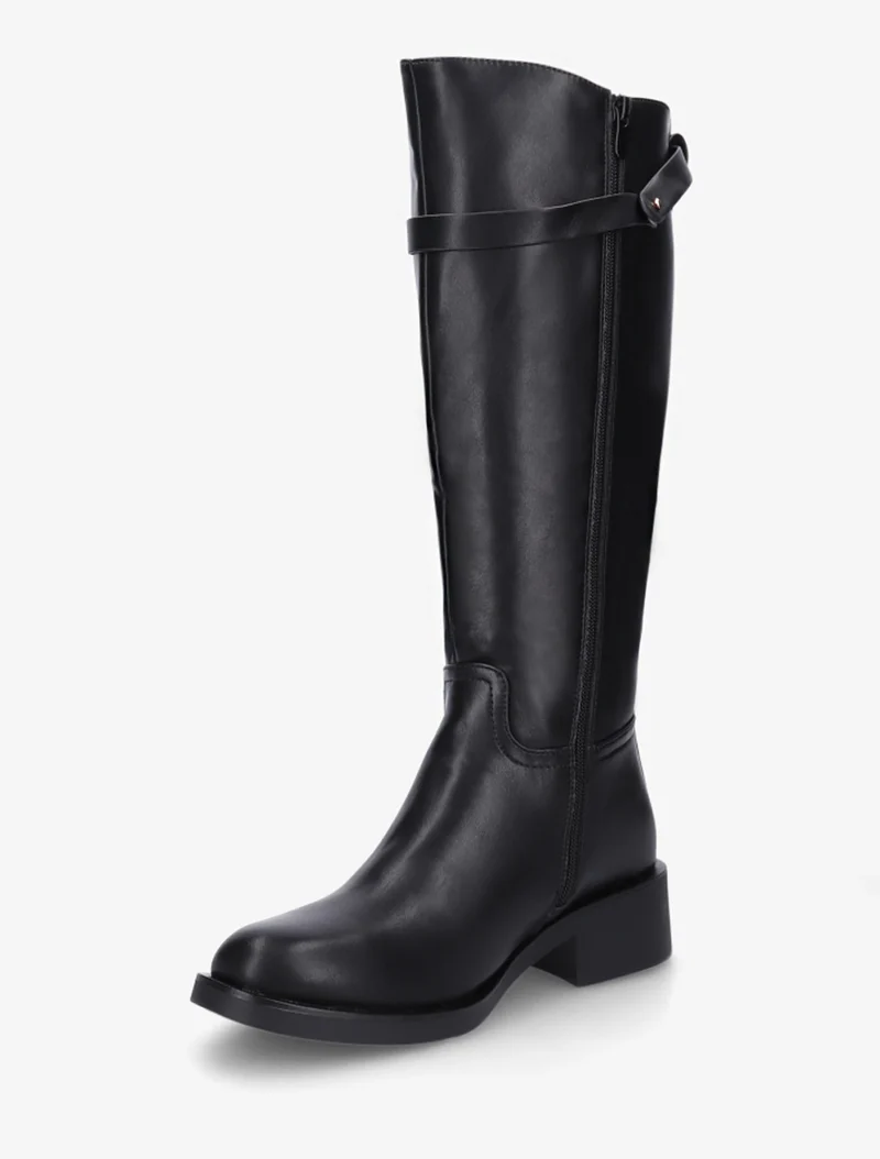 Bottes en simili à lannière décorative - Noir