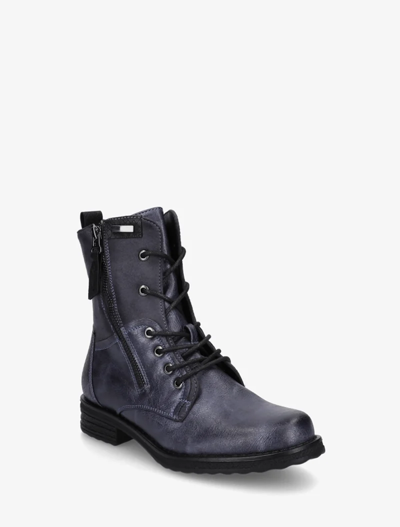 Bottines bimatière à lacets - Bleu