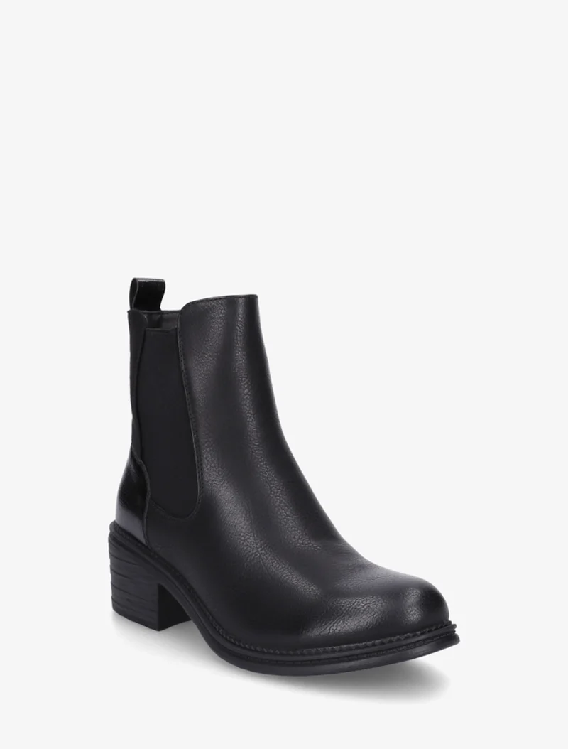 Bottines bimatière à contrefort effet python - Noir