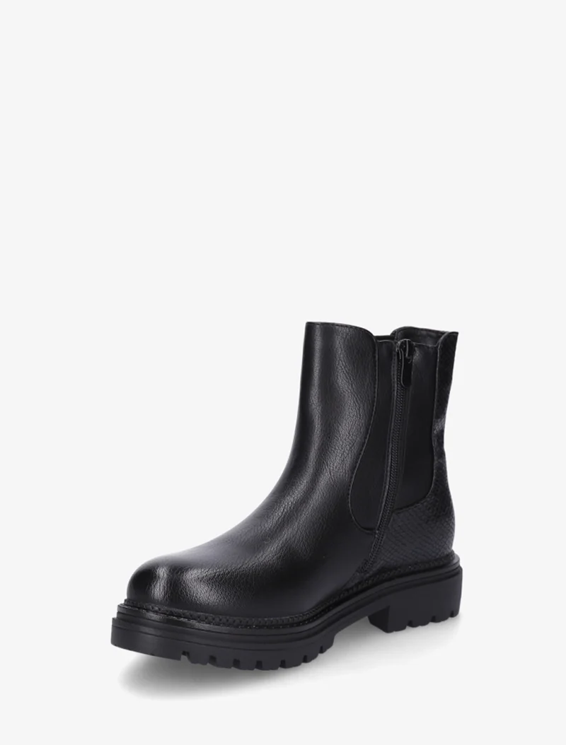 Bottines élastiquées à zip décoratif - Noir