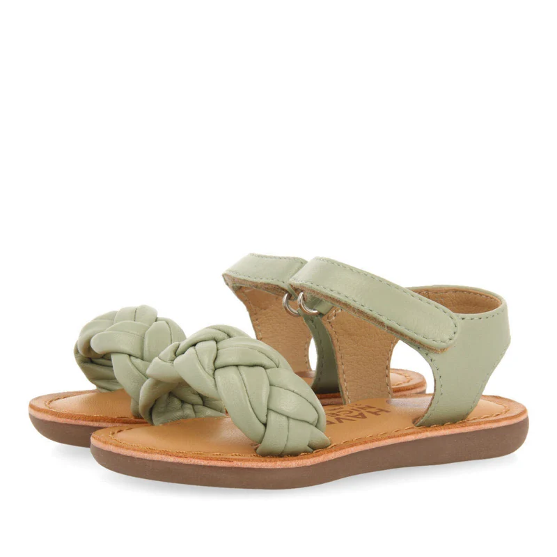 Ennery girls mint greenlaited leather sandals