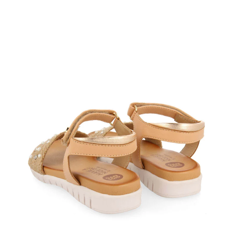 Outreau girls detailed rose gold jute sandals
