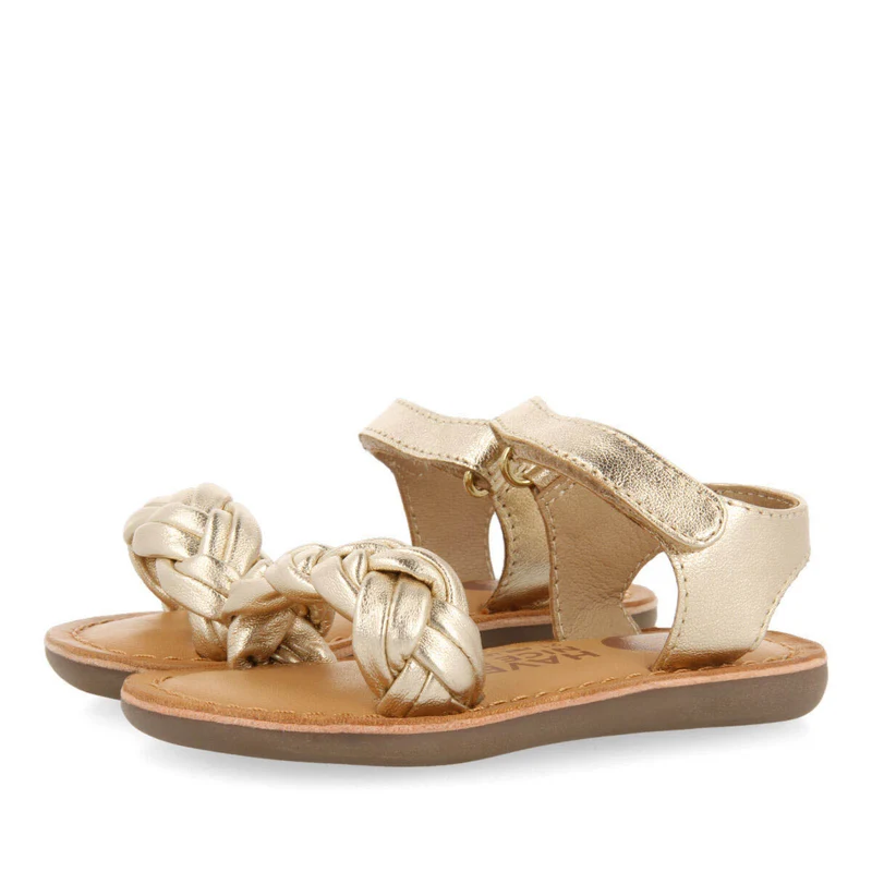 Ennery girlslatinumlaited leather sandals