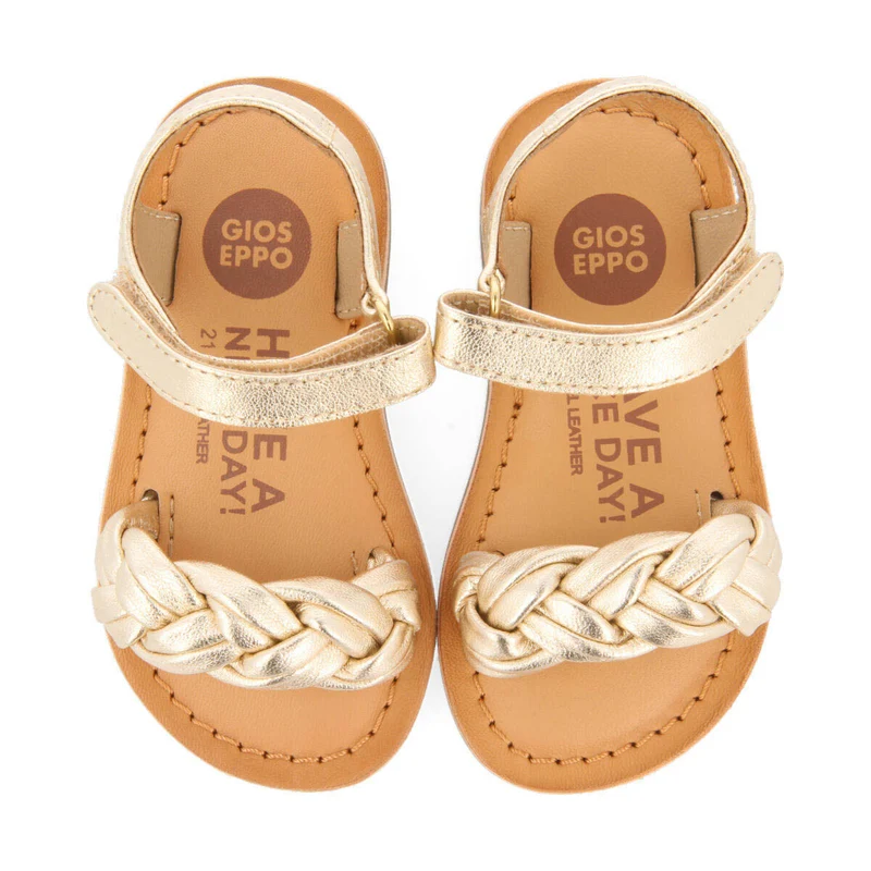 Ennery girlslatinumlaited leather sandals
