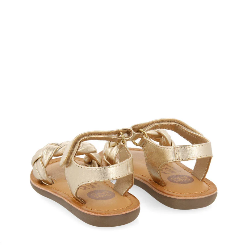 Ennery girlslatinumlaited leather sandals