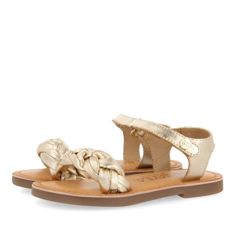 Ingai girlslatinumlaited leather sandals