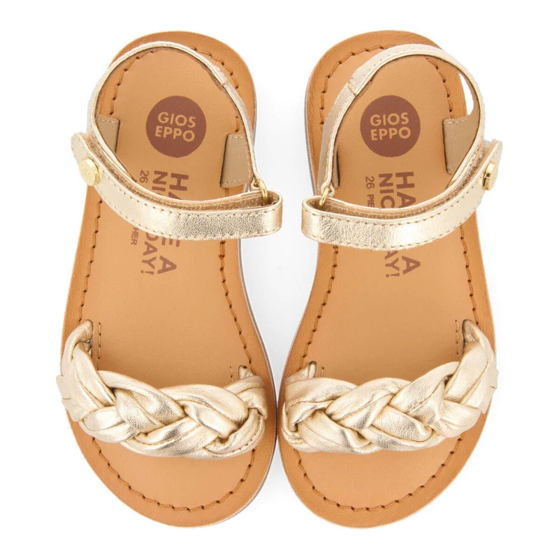 Ingai girlslatinumlaited leather sandals