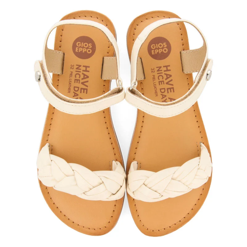Lalande girls off whitelaited leather sandals