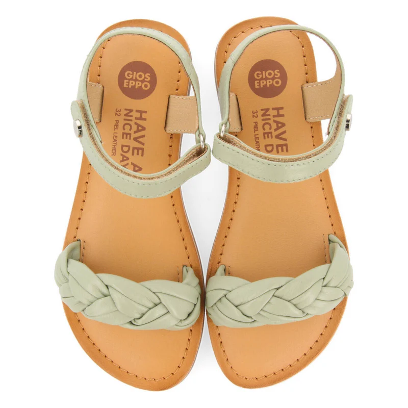 Lalande girls mint greenlaited leather sandals