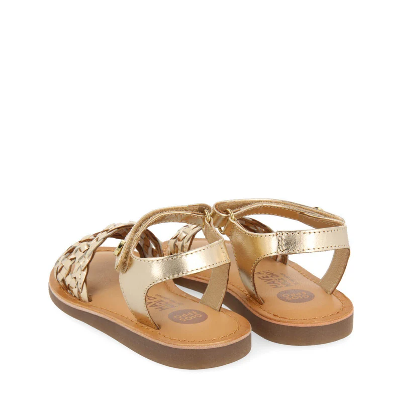 Medan girls goldlaited leather sandals
