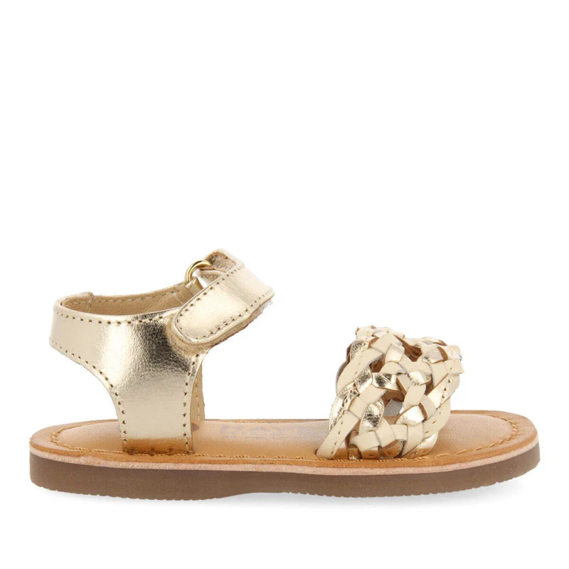 Mainsat girls goldlaited leather sandals