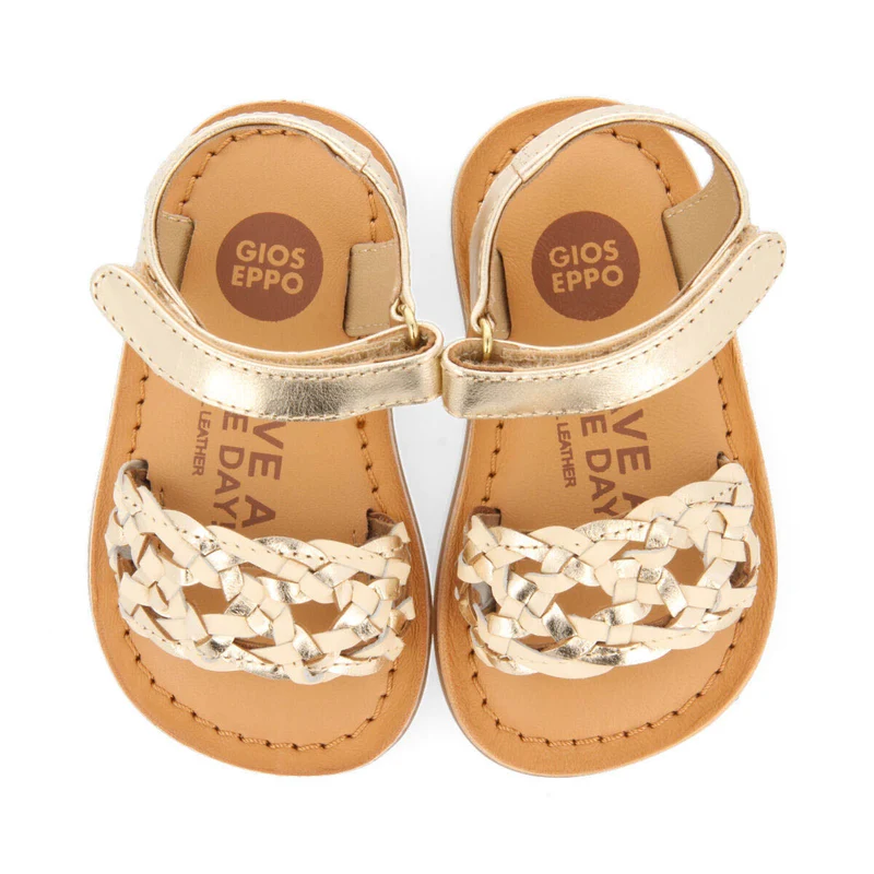 Mainsat girls goldlaited leather sandals