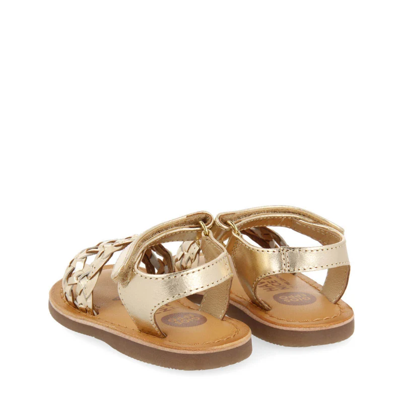 Mainsat girls goldlaited leather sandals
