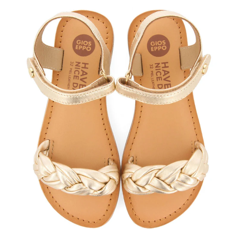 Lalande girlslatinumlaited leather sandals