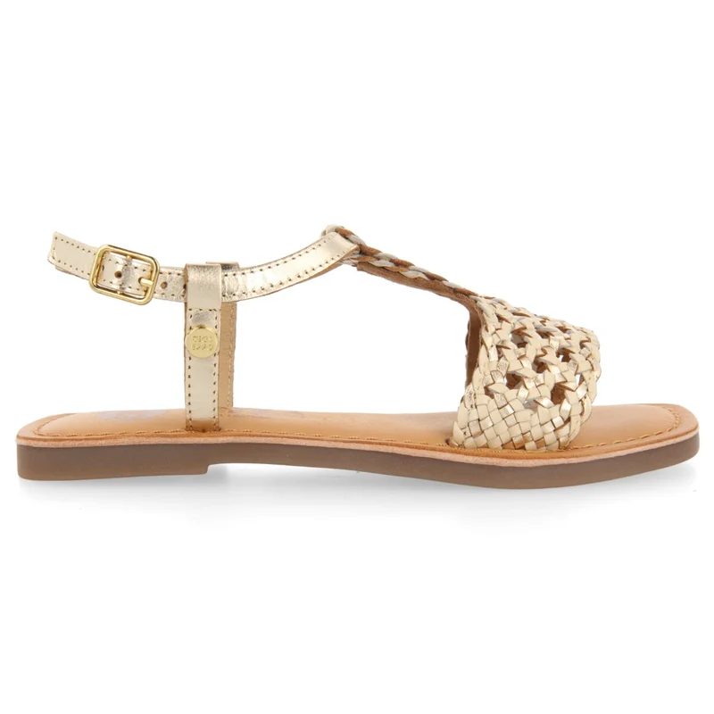 Rety girls gold leather sandals