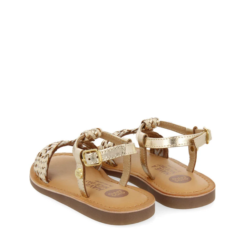 Quarai girls gold leather sandals