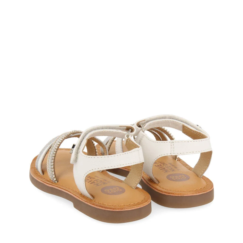 Melgar girls leather sandals with white details