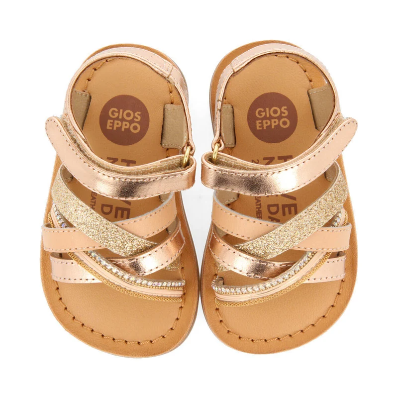 Olaya girls leather sandals withink details