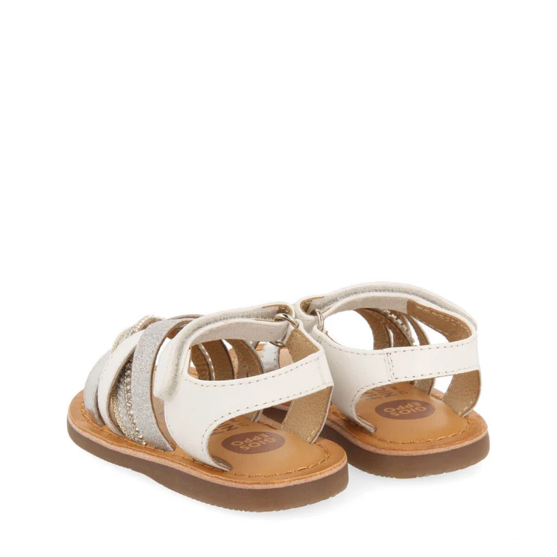 Olaya girls leather sandals with white details