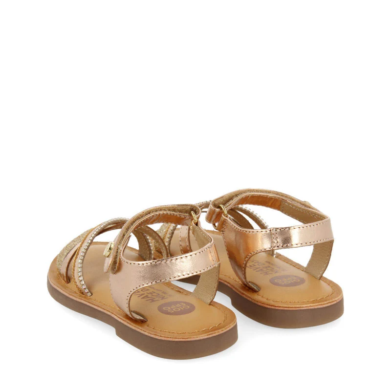 Melgar girls leather sandals withink details