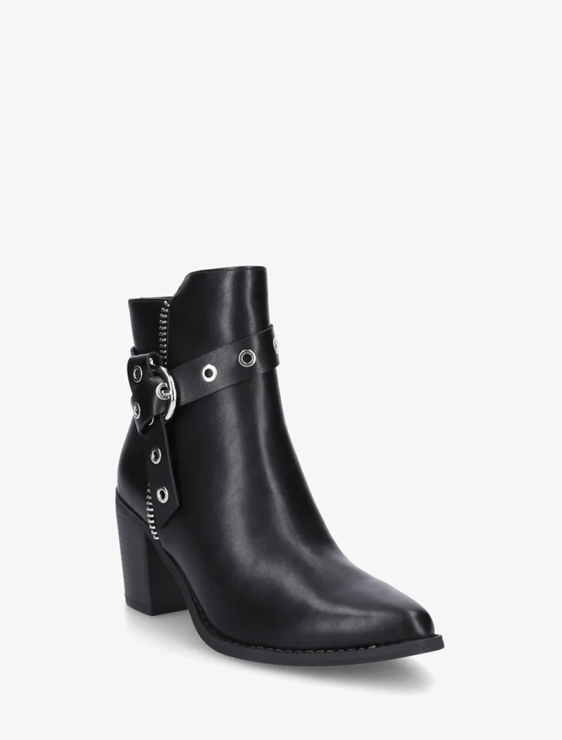 Bottines sanglées à bouts pointus - Noir