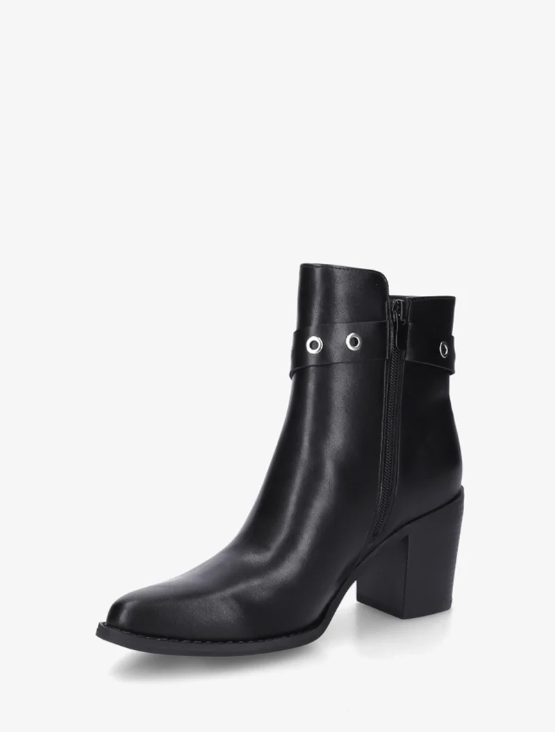 Bottines sanglées à bouts pointus - Noir