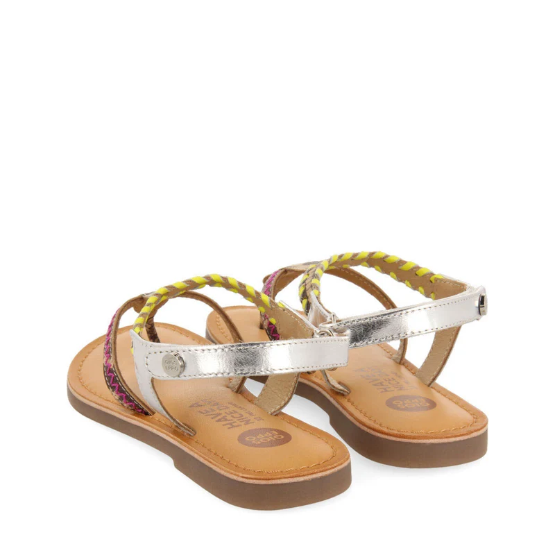 Druillat girls multicoloured leather sandals