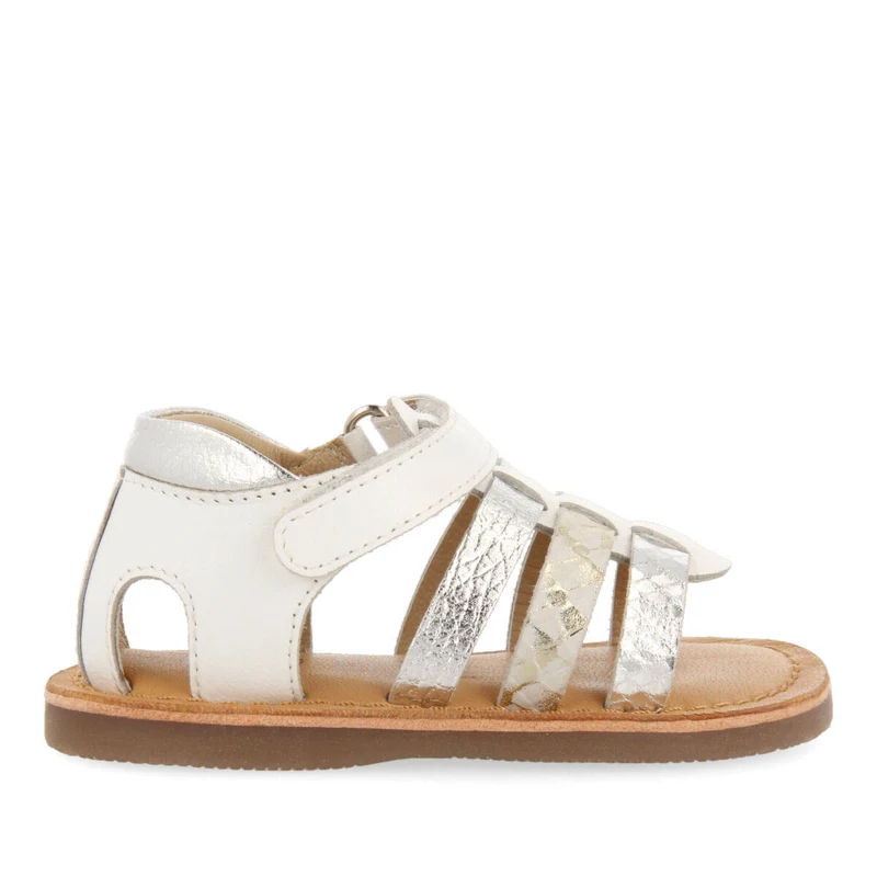Ragni girls white leather multi strap sandals