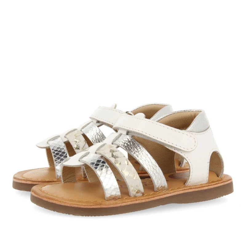 Ragni girls white leather multi strap sandals