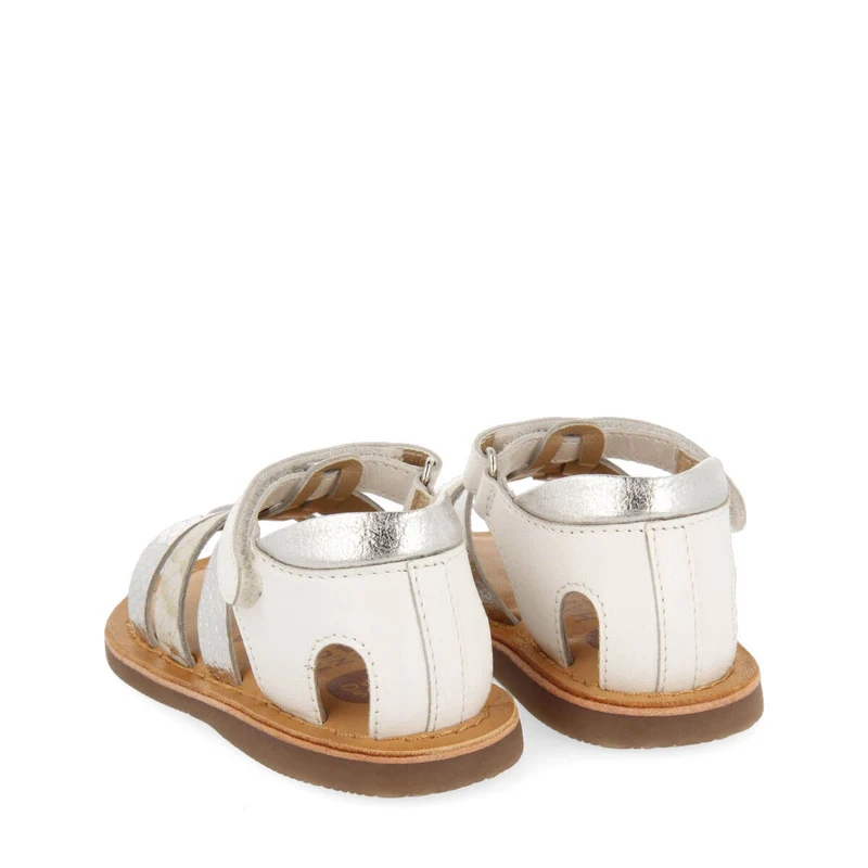 Ragni girls white leather multi strap sandals