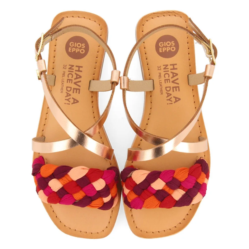 Feniers girls sandals with fuchsia vamps