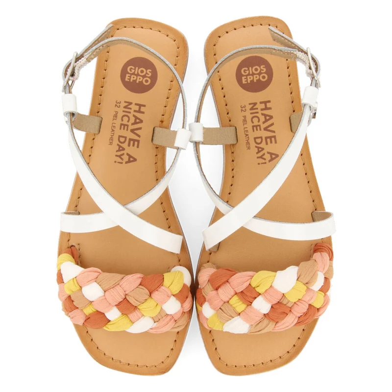 Feniers girls sandals with white vamps