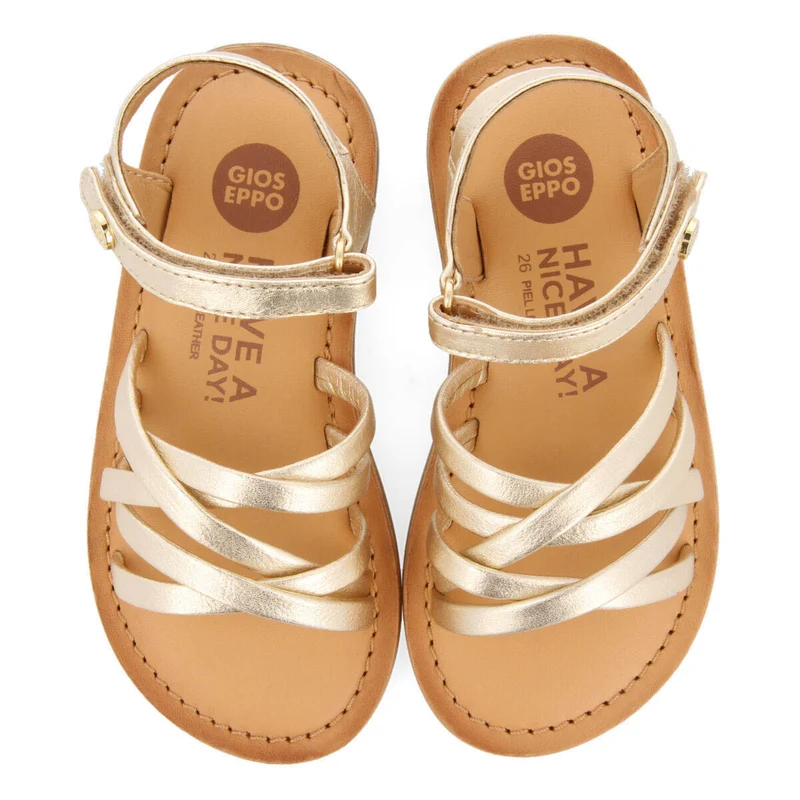 Cisery girls gold leather sandals